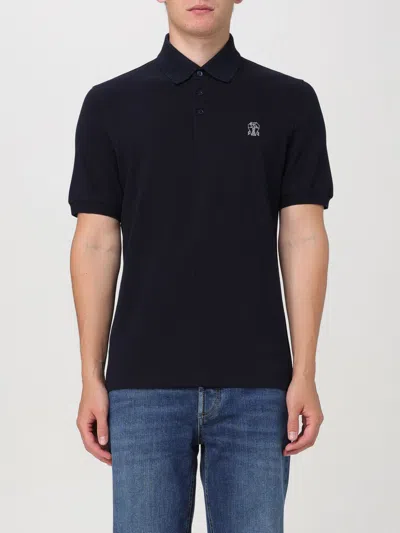 Brunello Cucinelli Polo Shirt  Men Color Navy In Navy