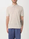 Brunello Cucinelli Polo Shirt In Linen And Cotton In Rope