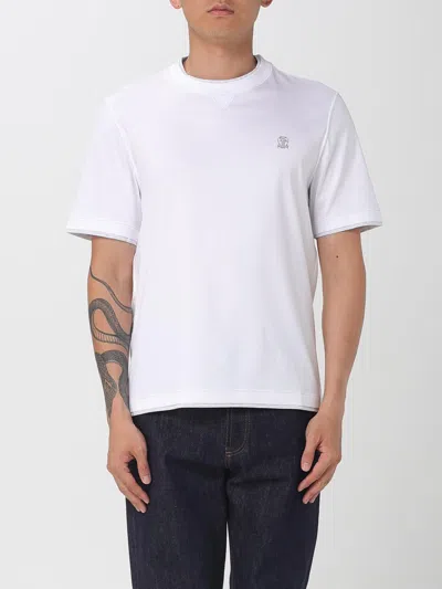 BRUNELLO CUCINELLI T-SHIRT BRUNELLO CUCINELLI MEN COLOR WHITE,H17368001
