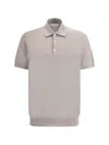 Brunello Cucinelli Beige Cotton Polo Shirt In Brown