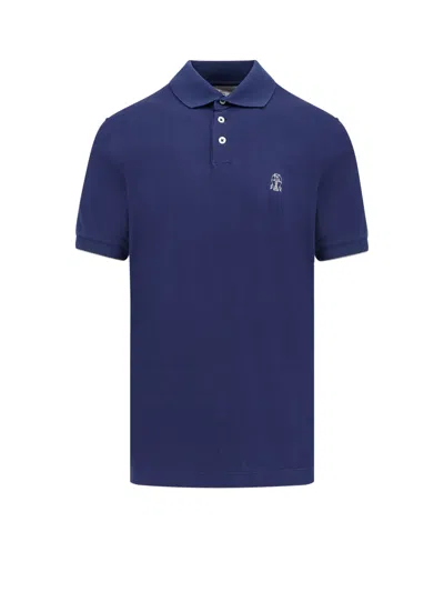 Brunello Cucinelli Polo Shirt In Blue