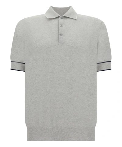 Brunello Cucinelli Polo Shirt In Grey