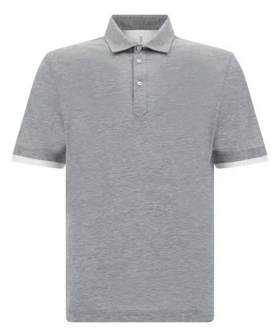 Brunello Cucinelli Polo Shirt In Gray