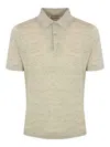 Brunello Cucinelli Polo Shirt In Linen And Cotton In Light Beige
