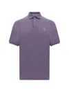 Brunello Cucinelli Ribbed Collar Polo Shirt In Iris/grigio