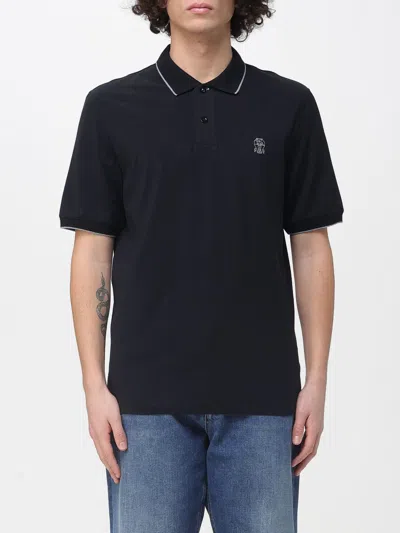 Brunello Cucinelli Polo Shirt Men  In Black