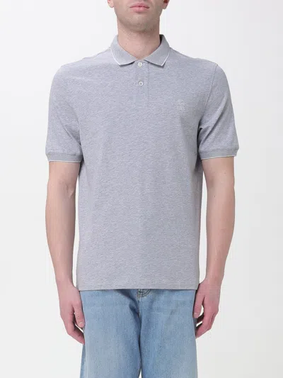 Brunello Cucinelli Polo Shirt Men  In Gray