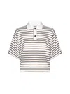 Brunello Cucinelli Poloshirt Aus Einer Woll-kaschmirmischung Mit Streifen In Metallic-optik In Multicolour