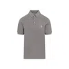 Brunello Cucinelli Cotton Polo With Ribbed Trims And Straight Hem In Gray