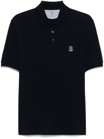 BRUNELLO CUCINELLI POLO SHIRT WITH EMBROIDERY