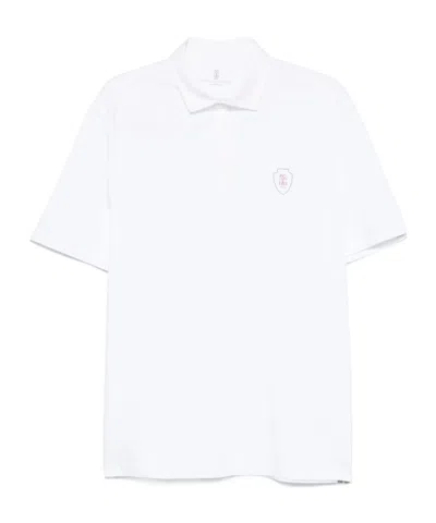 Brunello Cucinelli Polo Shirt With Lapel Short Sleeve In White
