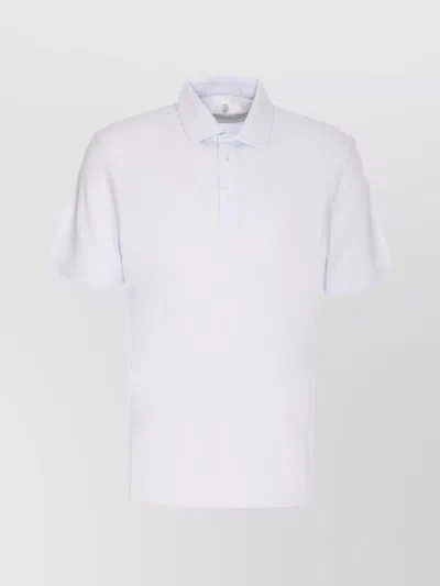 Brunello Cucinelli Polo Shirt With Regular Collar And Button Placket In White