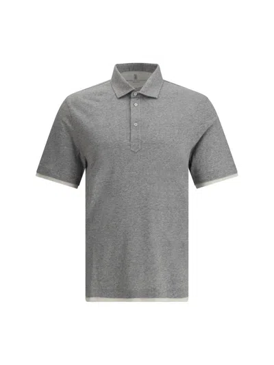 【送料&関税込】Brunello Cucinelli Contrasting Edges Grey T- Brunello Cucinelli contrasting-trim Jersey T-shirt | Grey
