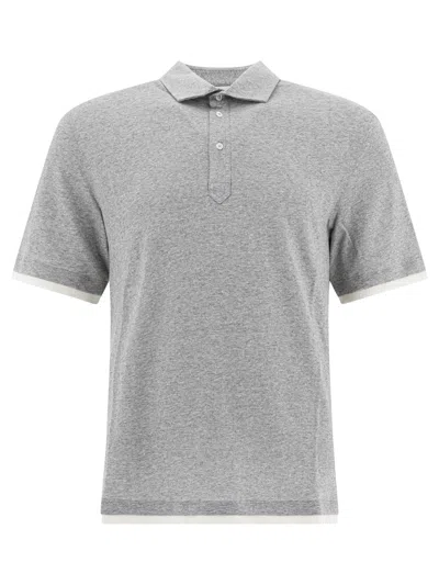 BRUNELLO CUCINELLI POLO SHIRTS GREY