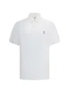 Brunello Cucinelli Ribbed Collar Short Sleeves Polo Shirt In White