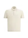 Brunello Cucinelli Linen Polo Shirt In White