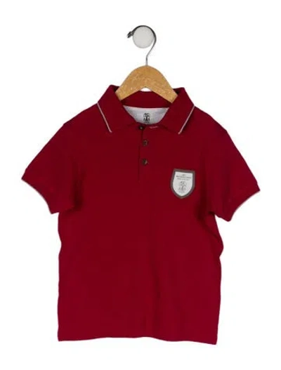 Pre-owned Brunello Cucinelli Babies' Polo Short Sleeve Top In Red