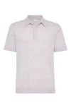 Brunello Cucinelli Linen Polo Shirt In Lilac