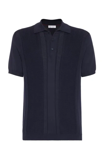 Brunello Cucinelli Polo-style Sweater In Night