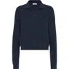 Brunello Cucinelli Ribbed-knit Cotton Polo Shirt In Night