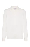 Brunello Cucinelli Cotton Long-sleeve Polo Sweater In Panama