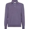 Brunello Cucinelli Cashmere Polo Shirt In Purple