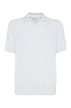 Brunello Cucinelli Polo-style Sweater In Sky Blue