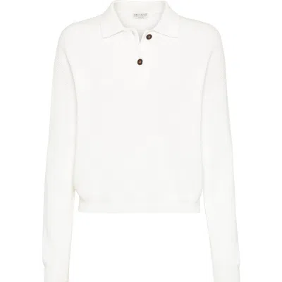 Brunello Cucinelli Polo-style Sweater In White