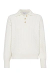 Brunello Cucinelli Cashmere Polo Sweater In Panama