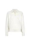Brunello Cucinelli Polo-style Sweater With Monili In White