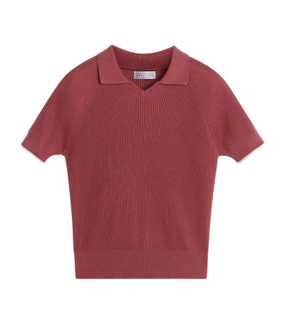 Brunello Cucinelli Kids' Polo Sweater (4-12+ Years) In Multi