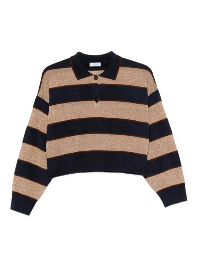 Brunello Cucinelli Polo Sweater In Multi