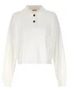 Brunello Cucinelli Women English Rib Cotton Polo-style Jersey With Jewellery In White