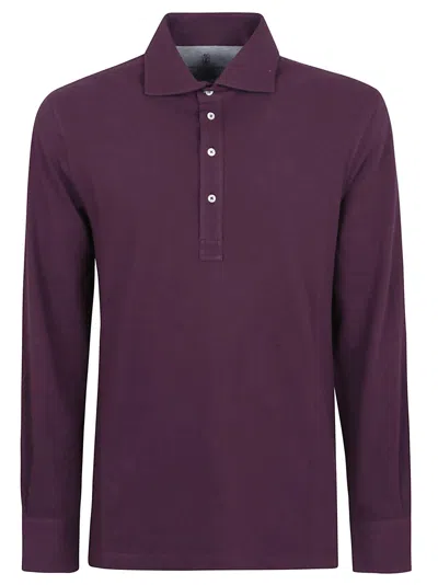 Brunello Cucinelli Polo T-shirt In Purple