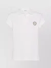 Brunello Cucinelli Polo Top With Cap Sleeves And Straight Hem In White