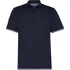 Brunello Cucinelli Polo With Faux-layering In Navy Blue