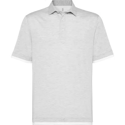 BRUNELLO CUCINELLI BRUNELLO CUCINELLI POLO WITH FAUX-LAYERING