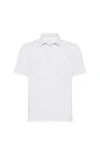 Brunello Cucinelli Lightweight Knit Polo In Pearl Grey