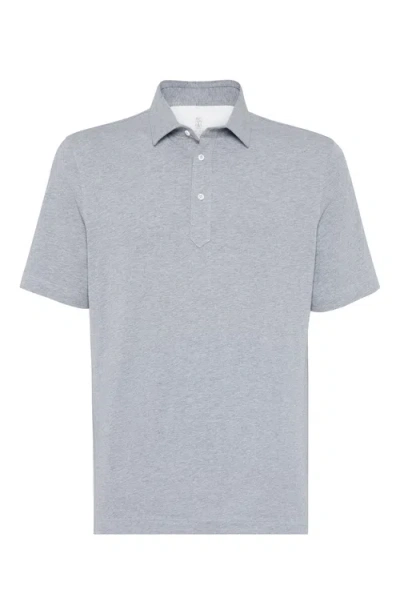 Brunello Cucinelli Men Short Sleeve Polo In Multicolor
