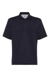 Brunello Cucinelli Polo With Shirt Collar In Blue