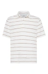 Brunello Cucinelli Striped Polo Shirt In Panama