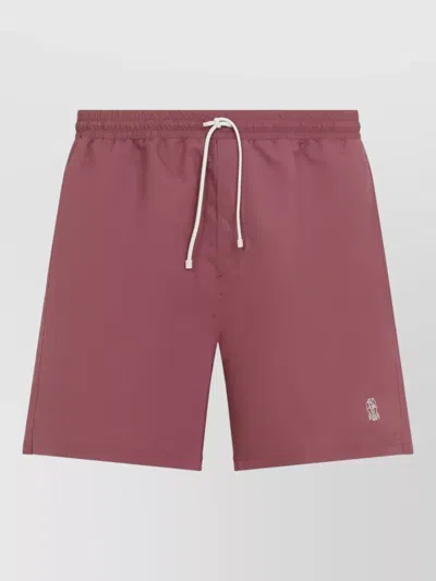 Brunello Cucinelli Polyester Swim Shorts Tech Fabric Pockets In Pink