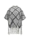 Brunello Cucinelli Sequin-embellished Poncho In Antracite+grigio Scuro