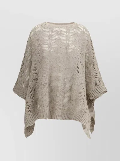 Brunello Cucinelli Poncho Handcrafted Sequined Flowing Silhouette