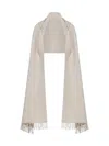 Brunello Cucinelli Poncho Sciarpa Con Cappuccio In Gray