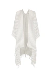Brunello Cucinelli Poncho With Fringe In Panama
