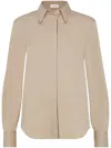 Brunello Cucinelli Popeline Cotton Shirt In Neutral