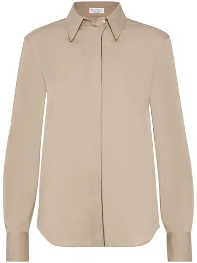 BRUNELLO CUCINELLI POPELINE COTTON SHIRT