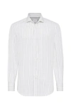 BRUNELLO CUCINELLI BRUNELLO CUCINELLI POPLIN CHALK STRIPE SHIRT