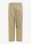 Brunello Cucinelli Poplin Chino Pants In Beige